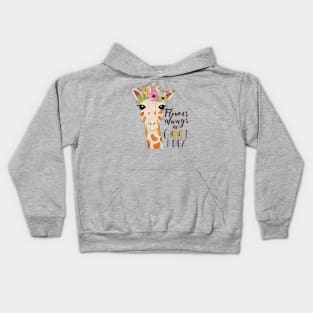 Flower Crown Giraffe Kids Hoodie